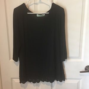 Southern Grace black lace-bottom shirt